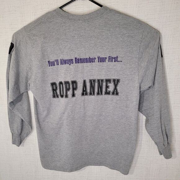 Vintage Bluffton College T Shirt Mens Large Gray Jerzees Long Sleeve Y2K 2000 - Picture 4 of 8